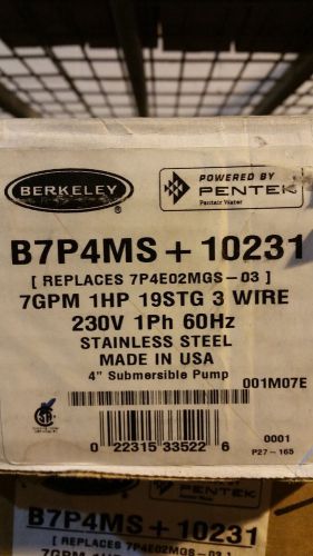 Berkeley 1 hp 7 gpm pump pack submersible pump, motor, &amp; control box for sale