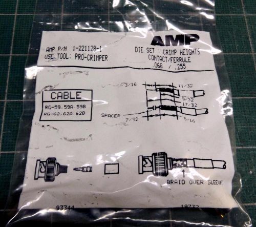 Amp 221128 bnc connector 50 ohm - crimp on - rg-58 rg-58a rg-58b - new in bag for sale