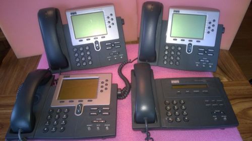 Lot of 4 used Cisco phones 3 used  Cisco 7960 Phone 1 used Cisco 7910+SW