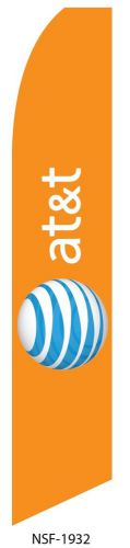 AT&amp;T PHONE ORANGE NEW FEATHER BUSINESS SWOOPER BOW FLAG BANNER 11.5&#039; FEET TALL *