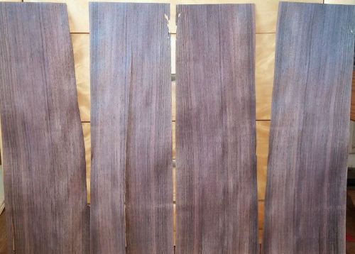 4 buckled pieces of raw East Indian Rosewood wood veneer 20&#034; x 6&#034; thick 1/42&#034;