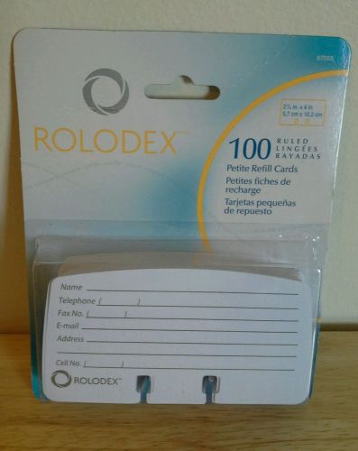 Rolodex Cards, 2 1/4&#034;x 4&#034;, 100 Ruled Petite Refill Cards