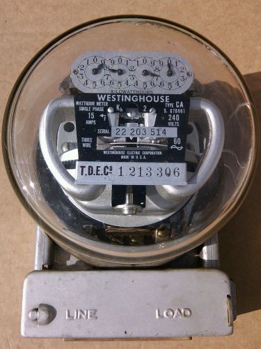 VINTAGE GENERAL ELECTRIC SINGLE PHASE WATTHOUR METER TYPE I-16 TESTED-WORKS