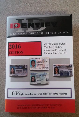 2016 retailers guide to identification kit: book, uv light, door decal, poster + for sale