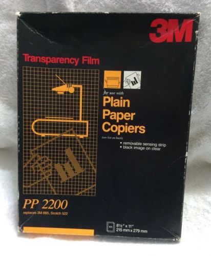 3M Transparency Film Pp 2200  For Paper Copiers--80 New Sheets