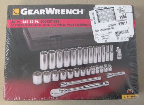 NEW GearWrench 80568 30 Piece 3/8&#034; Drive 12 Point SAE Standard &amp; Deep Socket Set