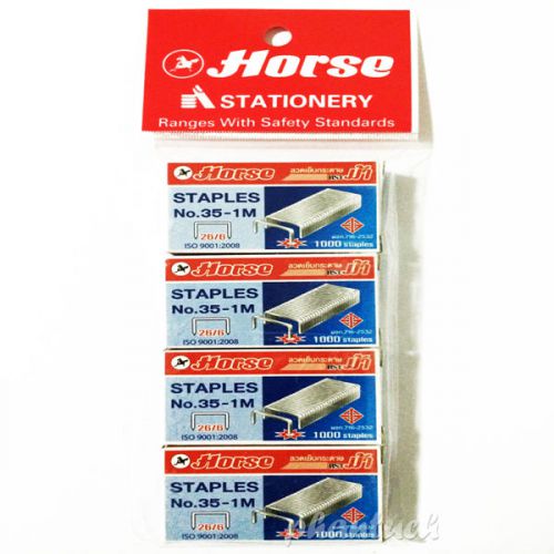 4 Boxes 4000 Staples Horse Stapler No.35-1M [26/6] Leg Length 6 mm. High Quality