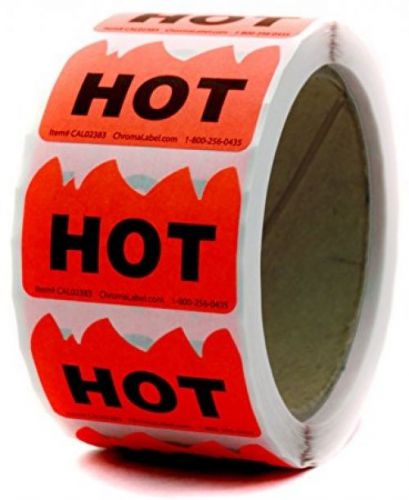 Hot Flame Shaped Stickers (Permanent Adhesive), Bright Fluorescent Red | 2 X |