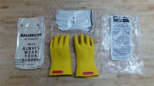 Salisbury gk011y/11 class 0 size 11 yellow natural rubber electrical glove kit for sale