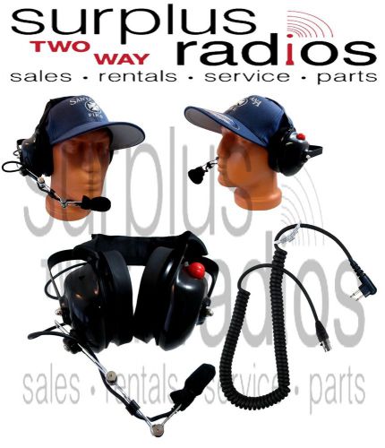 New Dual Ear Racing Headset For Motorola Radios CP200 CP200D CP185 BPR40 PR400