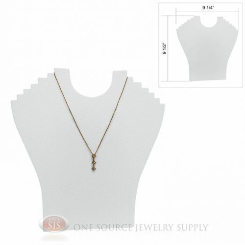 9 1/2&#034; White Velvet Flocked Pendant Jewelry Necklace Display Easel Presentation