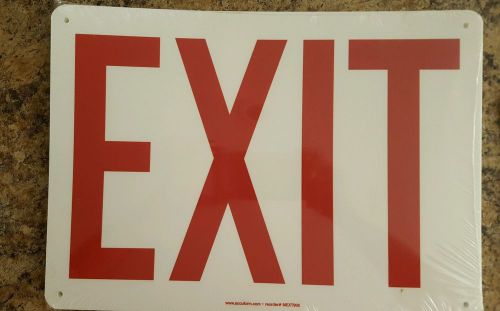 Accuform Exit Sign Pack of 8, 10&#034;x14&#034;, hard plastic