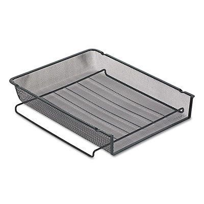Mesh Stackable Front Load Letter Tray, Wire, Black, Sold as 1 Each