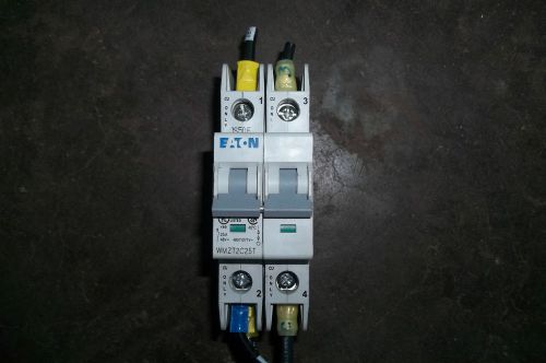 Eaton wmzt2c25t 25a 10ka type c dp 2 pole miniature circuit breaker for sale
