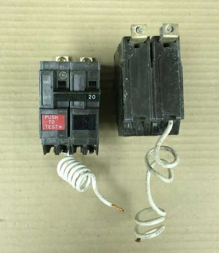 Ge thqb 2 pole 20 amp 240v thqb2120gf gf gfi gfci circuit breaker flawed for sale