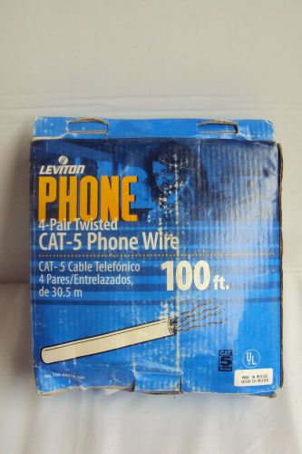 Leviton phone 4-pair twisted cat-5 phone wire 100 ft. for sale