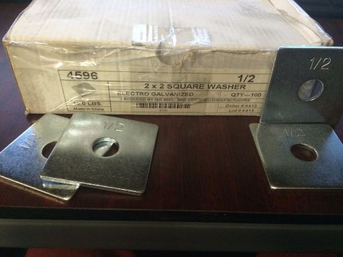 (#4596) 1/2&#034; x 2&#034; x 2&#034; square plate washers. unistrut / b-line channel (10 pack) for sale