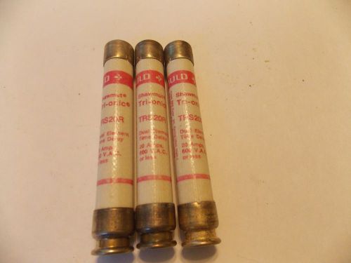 LOT OF 3 GOULD SHAWMUT TIME DELAY FUSE TRS20R 20 AMP 600Vac