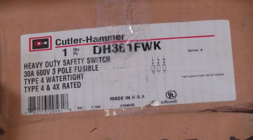 Cutler Hammer DH361FWK 30 Amp 600 V Safety Switch Stainless Steel
