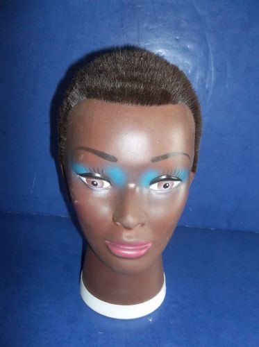 African american wig stand manniquin wig display 13&#034; high euc for sale