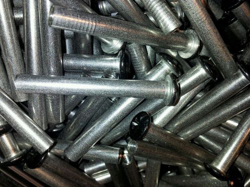 Sex bolts (100 ea) 1/4&#034;dia x 1.90&#034; 18-8 stainless painted black hds (binder post for sale