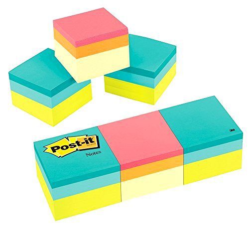 Post-it Notes Cube, 1 7/8 in x 1 7/8 in, Green Wave and Canary Wave, 400 Sheets/