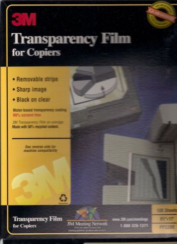 3M Transparency Film PP2950 for Copiers 8.5&#034;x11&#034; 100 Sheets, New unopened box