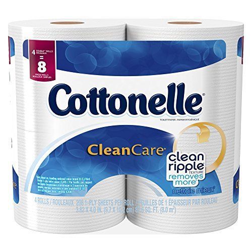 Cottonelle Clean Care Toilet Paper, Double Roll, 4 Count (Pack Of 8)
