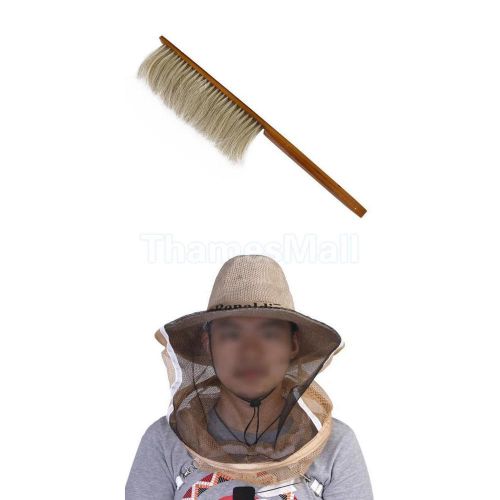 Beekeeping cowboy hat mosquito bee insect net veil + bristle horsehair brush for sale