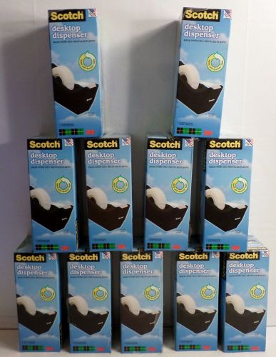 NEW lot of 11 Scotch 3M black TAPE DISPENSERS 1&#034; core weighted base non-skid C38