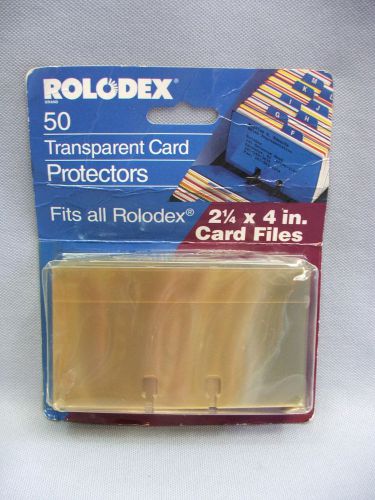 NOS Pack of 50 Rolodex TPB-24 Transparent Clear 2-1/4x4 Card Protectors Sleeves