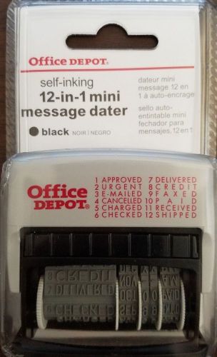 Office Depot 12-in-1 mini message dater (black ink) 421-118