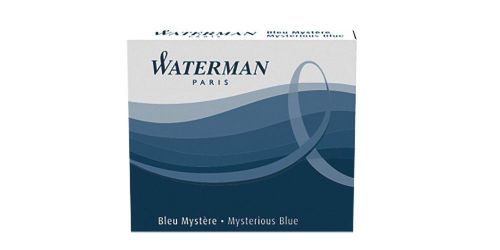 Waterman mini lady fountain pen ink cartridges - box of 6, mysterious blue for sale