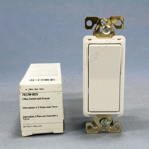 Cooper White COMMERCIAL Decorator 3-Way Rocker Light Switch 20A 120/277V 7623W