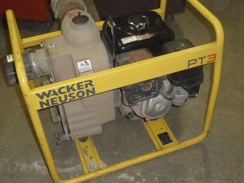 Wacker Neuson PT3A 3&#034; Water, &#034;Trash&#034; Pump, Honda Engine, Camlock Fittings
