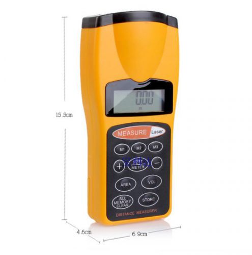 Ultrasonic Tape Measure Distance Meter LCD Digital Laser Pointer Measurer Tool