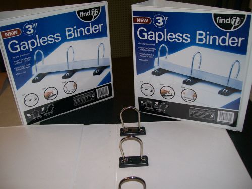 (4)  Gapless View Binders, Ring Binder, White, 4&#034; Capacity, 11&#034;x8-1/2&#034;,
