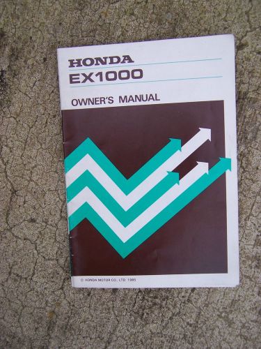 1985 Honda EX1000 Portable Generator Owner Manual MORE MANUALS IN OUR STORE  S