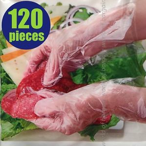 120 DISPOSABLE GLOVES Kitchen Food Prep Handling Latex Powder Free Polyethylene