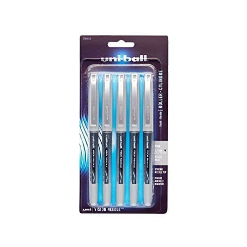 Uni-ball vision stick needle roller ball pens, fine point, black ink, pack of 5 for sale