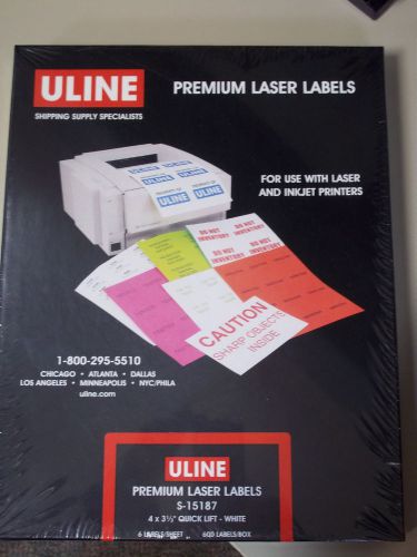 4800 4 x 3 1/3 uline premium white labels s-15187 8 unopened boxes for sale