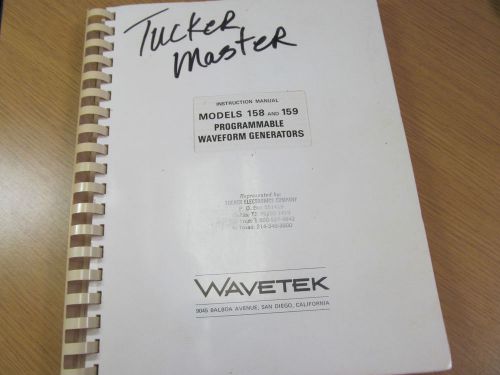 Wavetek 158,159 Programmable Waveform Generators Instr Manual w schematic c03/77