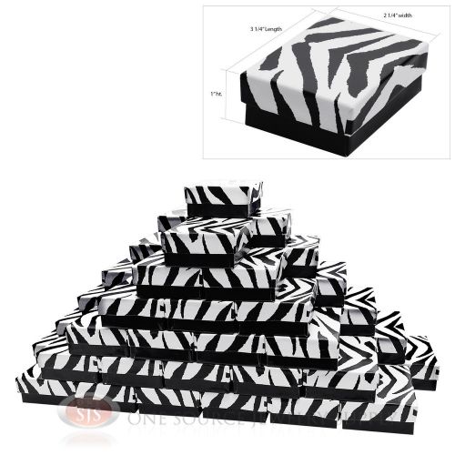 50 zebra print cotton filled gift boxes 3 1/4&#034; x 2 1/4&#034; for sale