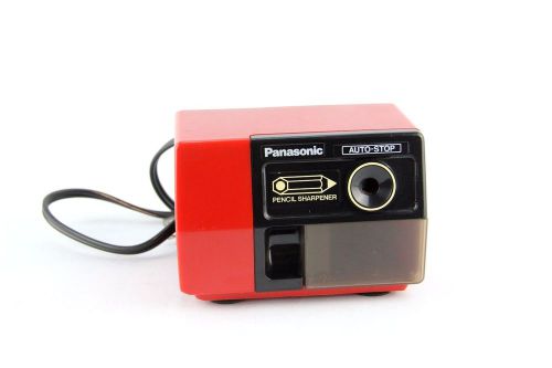 Vintage Panasonic Pencil Sharpener KP-123 Cherry Red Auto-Stop - Tested Works