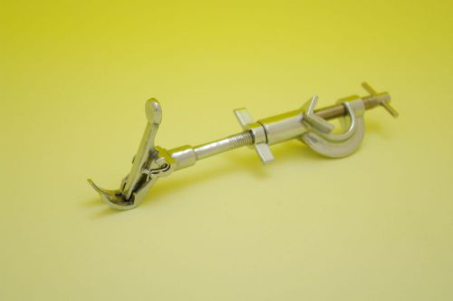Lab europe style glass test tube holder  swivel clamp rack tongs  new