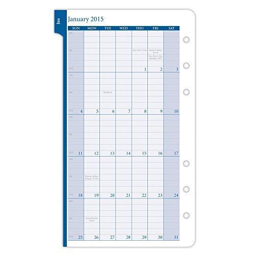 Day Timer Garden Path 2015-2-page-per week Planner Refill Portable Size (13496)