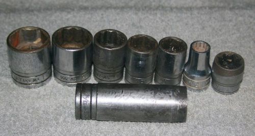 Snap on sockets 1/2 drive 7 of them for sale