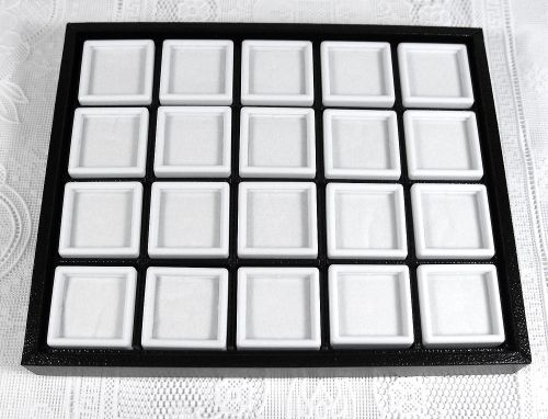 TRAVEL TRAY HOLDER ORGANIZER DISPLAY SHOW CASE GEM 15x18CM WITH 20 JAR/BOX