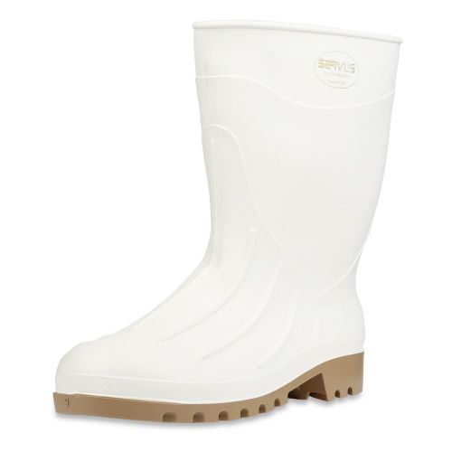 Servus iron duke 12&#034; pvc polyblend soft toe shrimp boots white &amp; tan 11 for sale