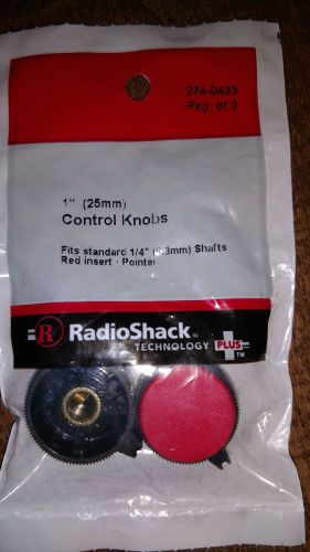 1&#034; (25mm) Control Knobs w/Red Insert  -  274-0433 - Pkg. of 2